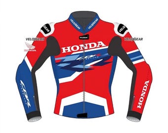 Chaqueta de cuero para motocicleta Honda CBR 1000RR-R / Chaqueta de motociclista de carreras / Equipamiento de conducción con protecciones CE