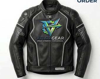 Chaqueta de cuero para motociclista personalizada / Protección CE, equipo de cuero de vaca para motociclistas (hecha a medida)