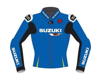 Chaqueta de cuero para moto Suzuki GSX-R1000 Racing / Equipamiento de motorista con protección CE