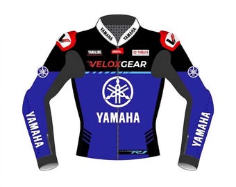 Chaqueta de cuero para moto estilo R1 / Chaqueta de motociclista de carreras con protección CE (personalizada)