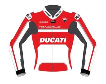 Chaqueta de cuero para motociclista estilo Panigale para hombre, equipo de carreras para motociclistas, ajuste personalizado.