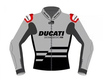 Chaqueta de cuero para moto Ducati Desmosedici RR / Equipamiento de competición con protecciones CE