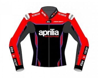 Chaqueta de moto de cuero Aprilia RSGP / Equipamiento de competición para motoristas con protección CE