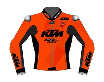 Chaqueta de cuero para moto KTM RC 390, equipamiento de motociclista de carreras para hombre, ropa estilo MotoGP.