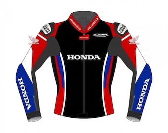 Chaqueta de cuero para moto estilo MotoGP / Chaqueta de motociclista de carreras con protección CE.