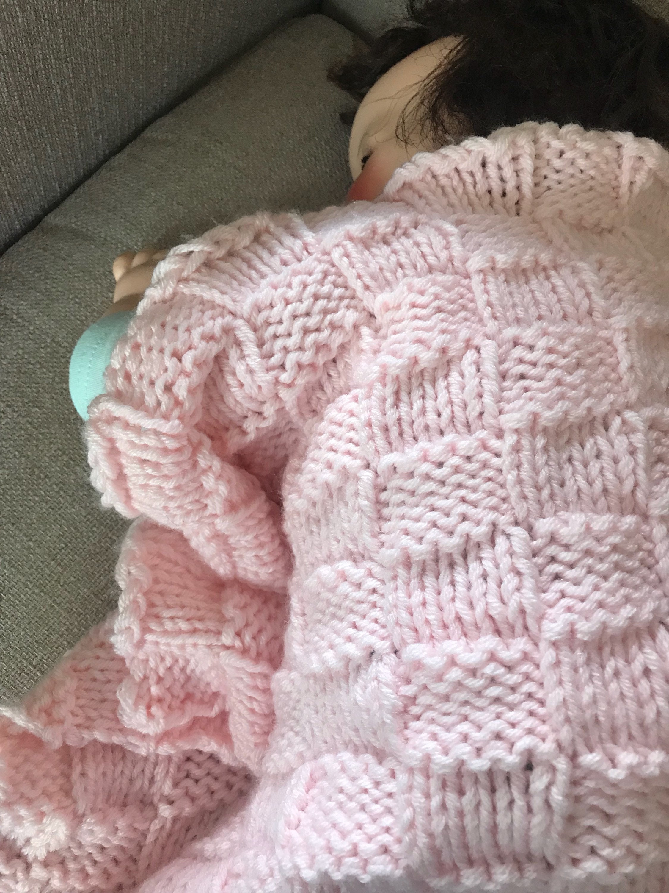 Pink Knit Baby Blanket Premium Acrylic Yarn smaller Size Etsy