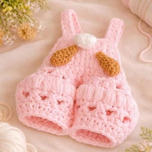 Mini Babydoll Romper Crochet Pattern PDF, Tiny 3 Inch Amigurumi Clothes Tutorial, Miniature Baby Doll Outfit DIY, Small Plush Toy Accessor