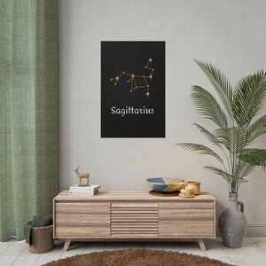 Sternbild Schütze Poster Gerollt | Astrologie Dekor, Sternzeichen Wandkunst, Sternenkarte, Geschenk für Astrologen, Dekoration