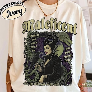 Retro Maleficent Mistress of All Evil T-Shirt, Disney Villains Halloween Shirt, Gothic Sleeping Beauty Tee for Spooky Season 2025