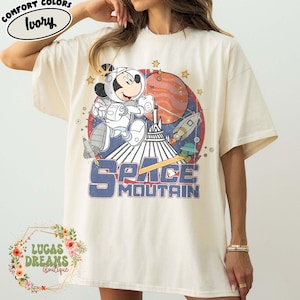 Comfort Colors Space Mountain Shirt, Mouse And Friends Space Shirt, Mickey Space Shirt, Vintage Disney Shirt, Disney Characters Tee
