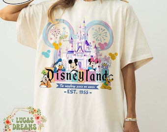 Vintage Disneyland Est 1955 Shirt, Disneyland FamilyTrip Shirt, Mickey und Freunde 2026 Shirt, Disneyland Urlaub T-Shirt, Magic Kingdom Shirt