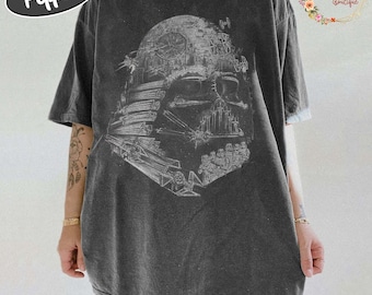 Vintage Star Wars Darth Vader Comfort Farben Shirt, Darth Vader Portrait, Disneyland Urlaub, Disney Star Wars Shirt, Disney Familie Shirts