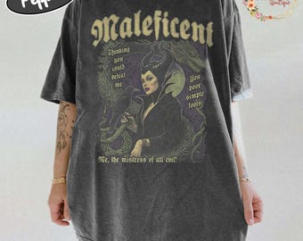 Retro Maleficent Mistress of All Evil Comfort Color Shirt, Disney Villains Halloween Shirt, Gothic Sleeping Beauty Tee for Spooky