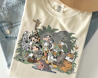 Vintage Retro Mickey & friends Animal Kingdom Wild about Disney shirt, Let's get wild Safari mode Disney world Disneyland trip Tee