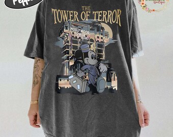 Comfort Colors® Disney Turm der Angst T-Shirt, Retro Hollywood Studios T-Shirt, Vintage Micky Maus Haunted Hotel T-Shirt, Spooky Disney World T-Shirt
