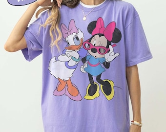 Retro Minnie Daisy Shirt, Vintage Disney Friends Tee, Comfort Colors White Disney Graphic Tee, Disney Trip Shirt, Best Friend Gift Tee