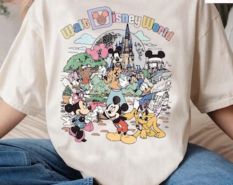 Camiseta vintage de Walt Disney, Disneyworld, Mickey y sus amigos, Disneyworld, Disney Family Vacation 2025, Disney Trip