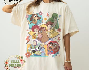 Retro comfortkleuren Toy Story-shirt, Disney Pixar T-shirt familie-uitje, vintage Woody Buzz Jessie Friend In Me-cadeau, leuk Disney Park Group-T-shirt