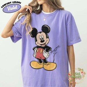 Retro Minnie Mickey Couple Matching Shirt, Vintage Disney Mickey Minnie Mouse, Disney Couple Husband Wife Vacation, Disneyland Trip Tee Violet/Purple