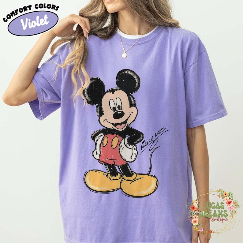 Retro Minnie Mickey Couple Matching Shirt, Vintage Disney Mickey Minnie Mouse, Disney Couple Husband Wife Vacation, Disneyland Trip Tee Violet/Purple