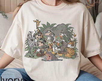 Vintage Retro Mickey & friends Animal Kingdom Wild about Disney shirt, Let's get wild Safari mode Disney world Disneyland trip Tee