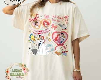 Camiseta retro de princesa Ariel con lazo de Disney, camiseta de princesa Disney, camiseta de La Sirenita, camiseta GIF para niña, camiseta de viaje a Disney 2025
