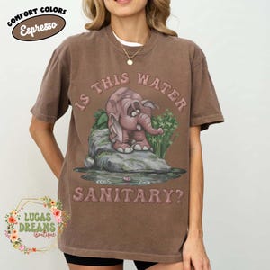 Retro Is This Water Sanitary Shirt, Disney Tarzan 1999 Movie, Elephant Tantor Looking At Water Tee, Animal Kingdom Safari Shirt Espresso