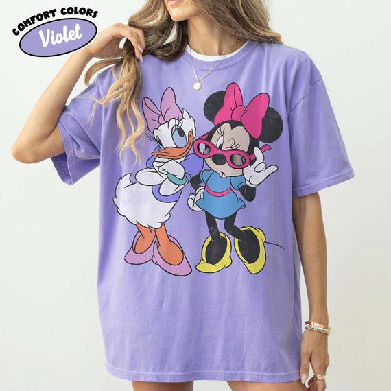 Retro Minnie Daisy Shirt, Vintage Disney Friends Tee, Comfort Colors White Disney Graphic Tee, Disney Trip Shirt, Best Friend Gift Tee