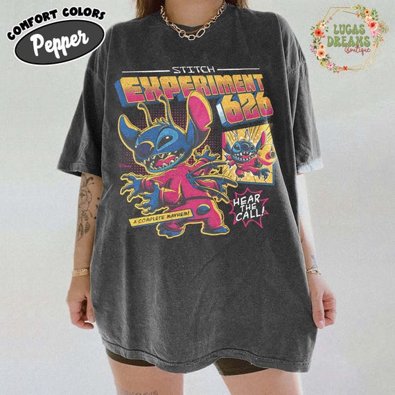 Vintage Stitch Experiment 626 Graphic Tee, Lilo And Stitch Movie Shirt