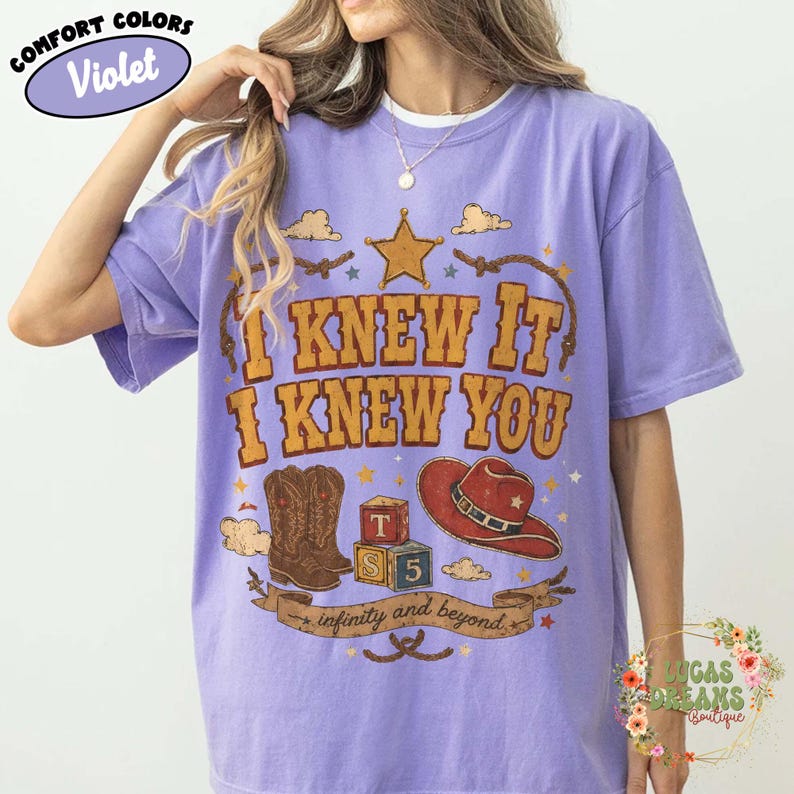 Vintage I Knew It I Knew You Shirt, TS and Toy Story 5 Friendship Shirt, Woody Buzz Lightyear Tee, Disneyland Toy Story Family Matching Tee Violet/Purple