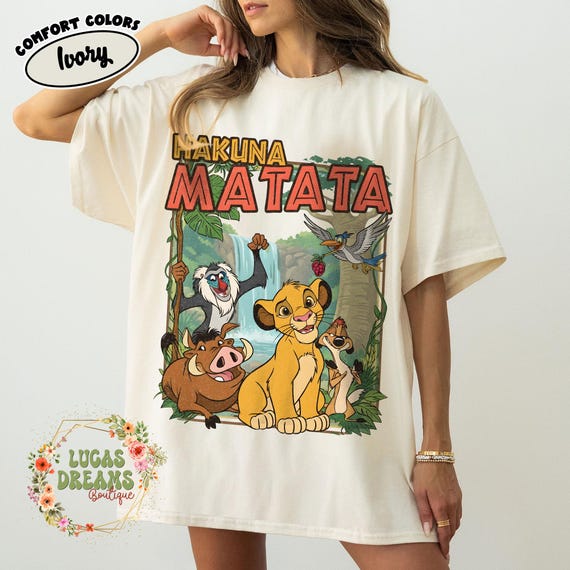 Comfort Colors Retro 90s Lion King Simba & Timon Shirt, Vintage Hakuna Matata Tee, Disneyland Trip Shirt, Disney Family Matching Lion King