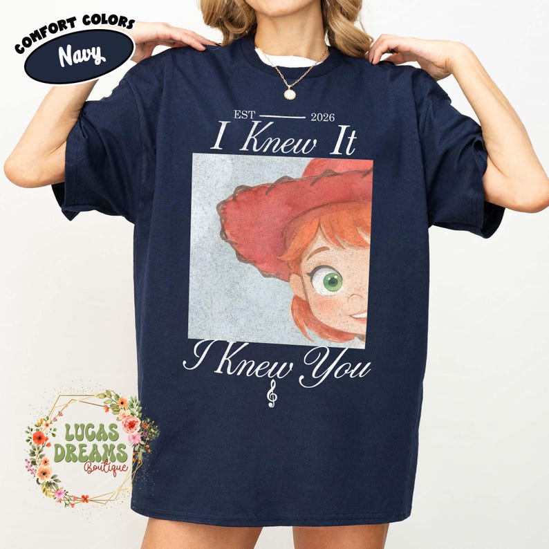 Watercolors TS Jessie Toy Story 5 Comfort Colors Shirt, Retro I Knew It I Knew You, Disneyland Toy Story Family Matching Tee Navy