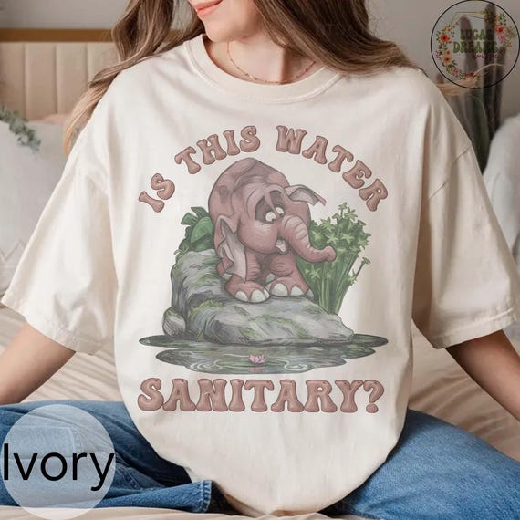 Retro Is This Water Sanitary Shirt, Disney Tarzan 1999 Movie, Elephant Tantor Looking At Water Tee, Animal Kingdom Safari Shirt