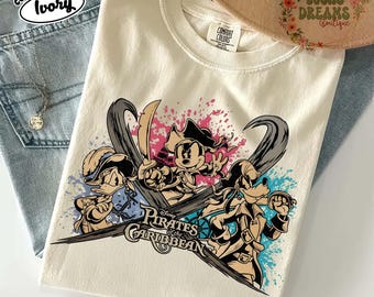 Pirates of the Caribbean Vintage Disney Shirt, Disney Trip Tee, Mickey Pirate Shirt, Disneyworld Family Outfit, WDW Gift