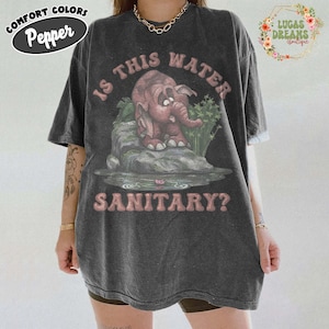 Retro Is This Water Sanitary Shirt, Disney Tarzan 1999 Movie, Elephant Tantor Looking At Water Tee, Animal Kingdom Safari Shirt Pepper/Dark Heather