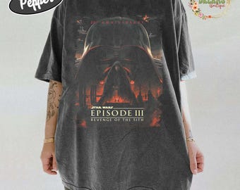 Vintage Starwars 20th Anniversary Comfort Colors Shirt, Revenge of The Sith Graphic Shirt, Darth Vader Shirt, Star Wars Fans Movie Shirt