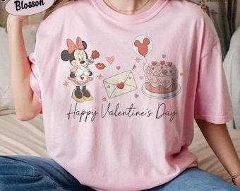 Camiseta de Minnie Mouse para San Valentín, camiseta de San Valentín, camiseta de Disney para mujer, linda camiseta de Minnie Love, regalo de San Valentín