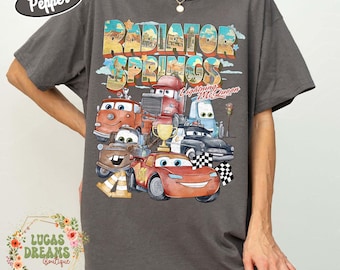 ラジエータースプリングス コンフォートカラーズTシャツ、ライトニング・マックィーン カーズ映画シャツ