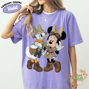 Minnie Daisy Safari Shirt, Disney Animal King Dom Tee, Comfort Colors White Disney Graphic Tee, Best Friend Gift Tee, Disney Vacation Tee Violet/Purple