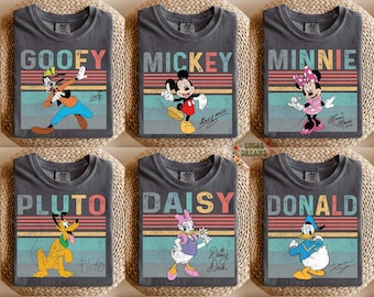 Retro Disney Characters Shirt, Mickey and Friends Shirt, Vintage Disney World Shirt, Disneyland Family Trip Shirt, Magic Kingdom Tee