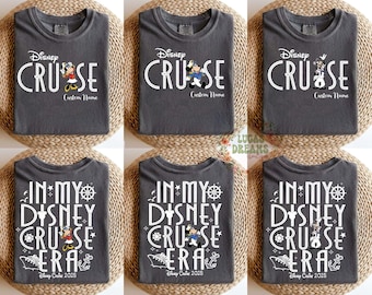Shirt Disney Cruise 2025, In My Disney Cruise Era Tee, aangepaste naam bijpassende shirt familie-uitje, Mickey Goofy Donald Cruise Vacation Tee