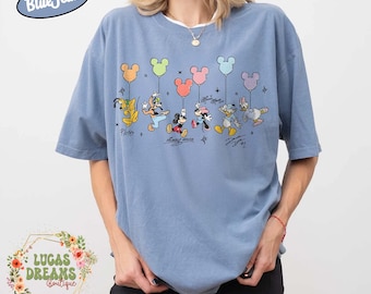 Camiseta vintage da Disney com autógrafos do Mickey e seus amigos, camiseta de férias na Disney, camiseta do Magic Kingdom, camiseta da Disneylândia, camiseta da família Disney 2026