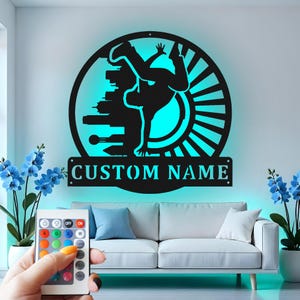 Custom Parkour LED Metal Wall Art: Personalized Teen Room Decor