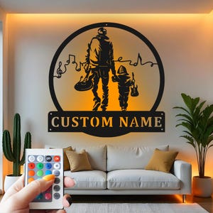 Custom Guitar Player LED Metal Wall Art: Personalized Musician Gift