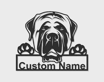 Kundenspezifische Mastiff-Metallwand-Kunst: personifizierte Hundeliebhaber-Dekor, LED-Licht-Zeichen