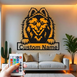 Kundenspezifische Spitz LED-Metallwand-Kunst: Personalisierte Hundeporträt-Dekor