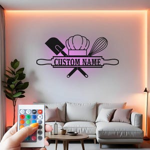 Custom Baking Metal Wall Art with LED: Personalized Kitchen Decor