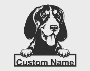 Custom Beagle Name Metal Wall Art: Personalized Dog Lover LED Decor