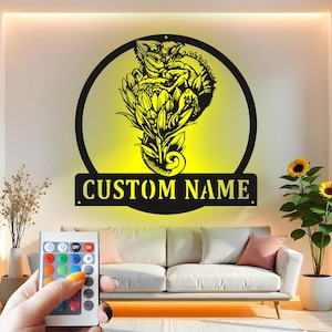 Custom Dragon Metal Wall Art With Led Light , Personalized Fantasy Dragon Decor, Mythical Creature Metal Wall Art Gift Idea