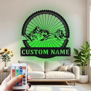 Kundenspezifische LED Mountainbike-Metallwand-Kunst: Personalisiertes Radfahrendekor
